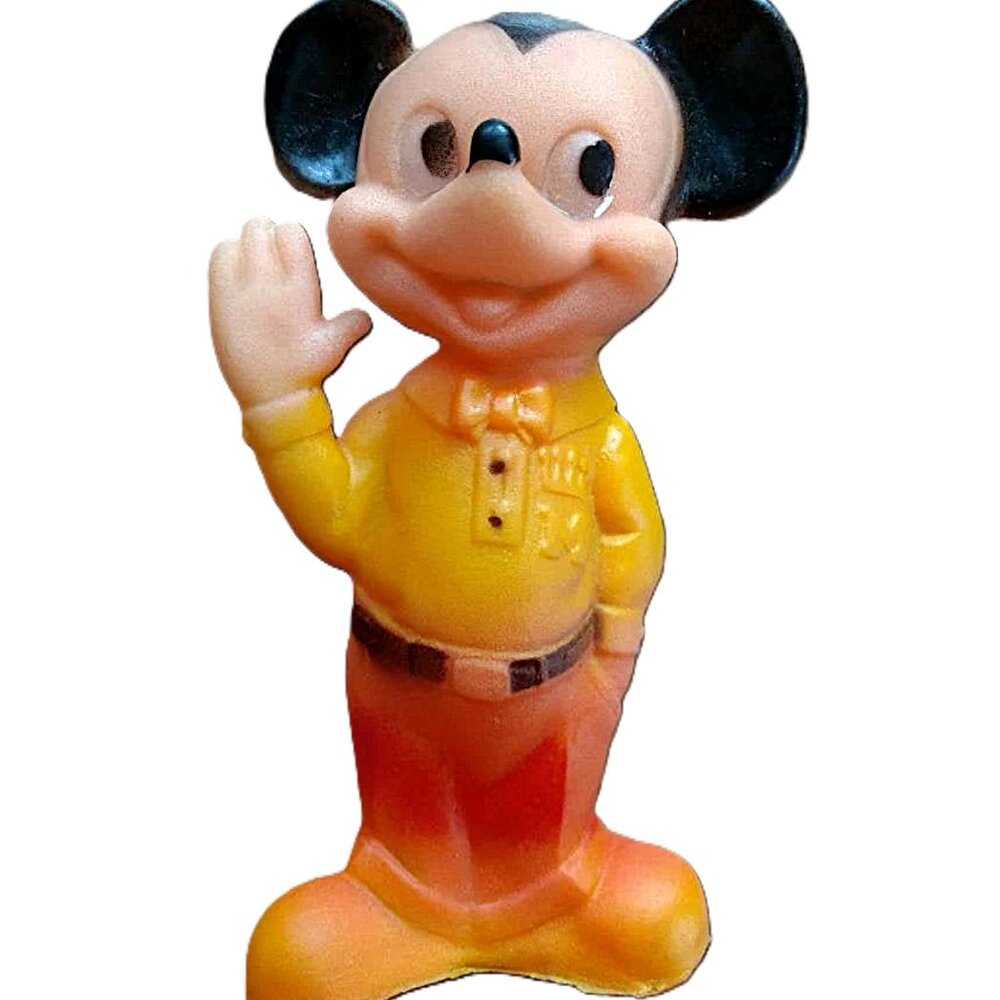 Vintage 6" Mickey Mouse Rubber Squeak Toy Disney Collectible